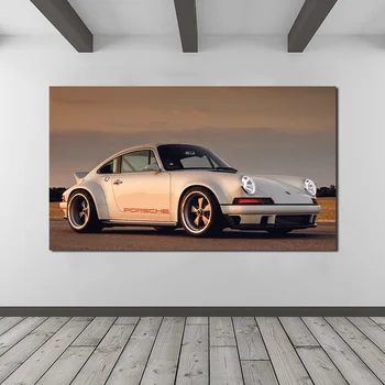 

Wall Art Canvas Supercars 911 White Car Side View Posters Prints Painting Wall Pictures Modern Living Room Home Decor Framework