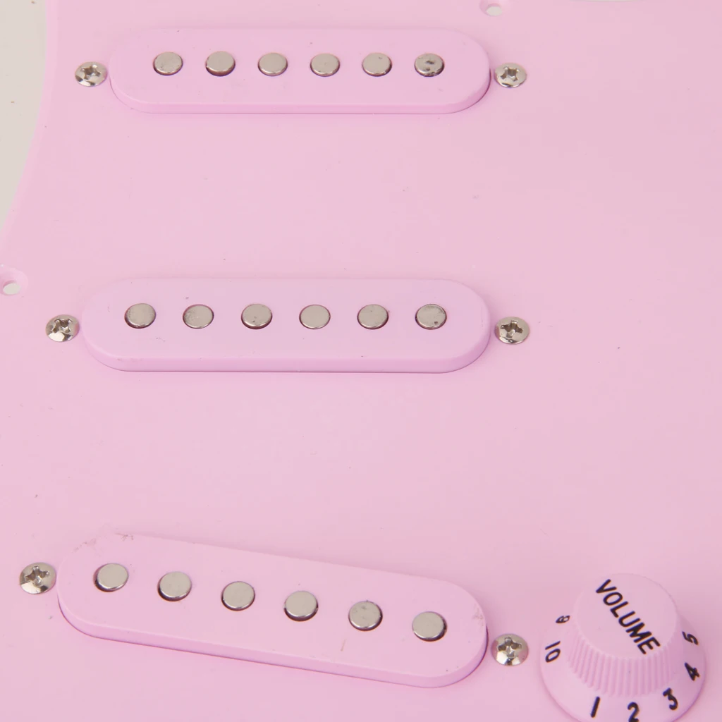 Части электрогитары Prewired звукосниматели ручки 1ply SSS загружен Pickguard розовый