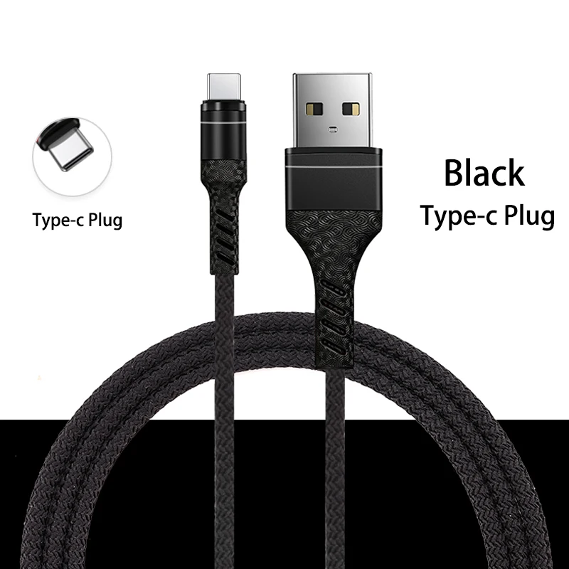 Type c usb Black Micro usb кабель для huawei samsung type c Быстрый зарядный кабель для oppo xiaomi 1 м Быстрый usb кабель для oneplus huawei p30 mate20 - Цвет: Type c usb Black