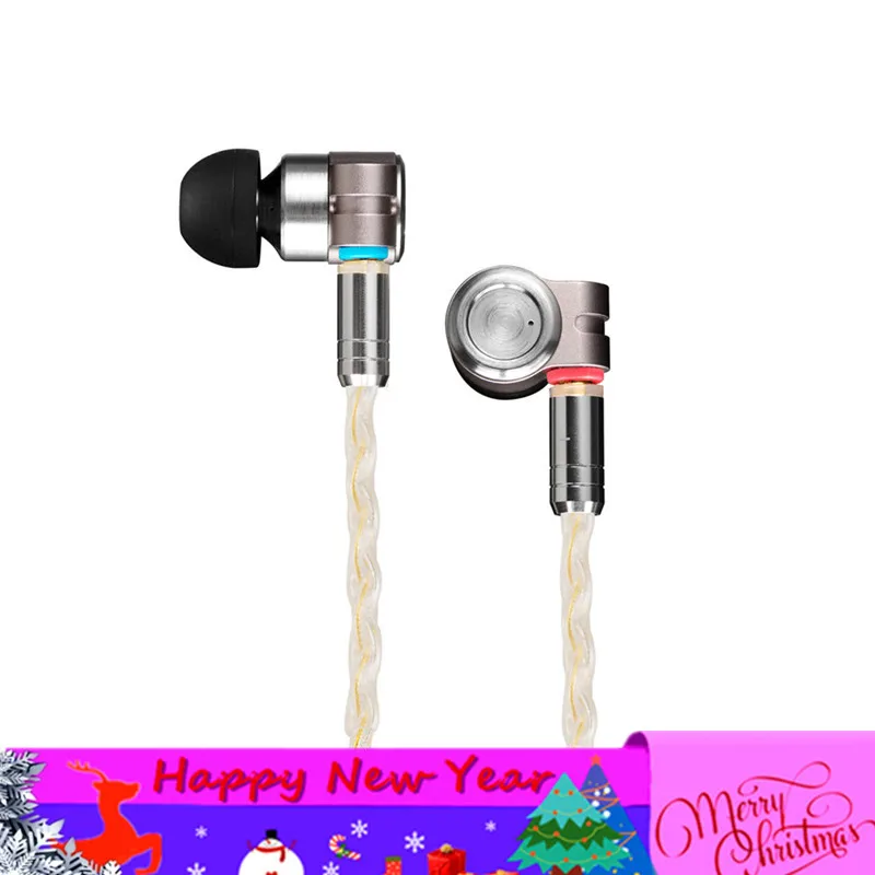 Гибридные Hi Fi наушники вкладыши TinHIFI T3 1BA + 1DD с позолоченным кабелем OFC SPC MMCX T4 P1