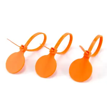 

100pcs Small Plastic Security Seals Tamper Proof Blank Tag for Toys Clothes Shoes One-Time Use Label 133mm Orange