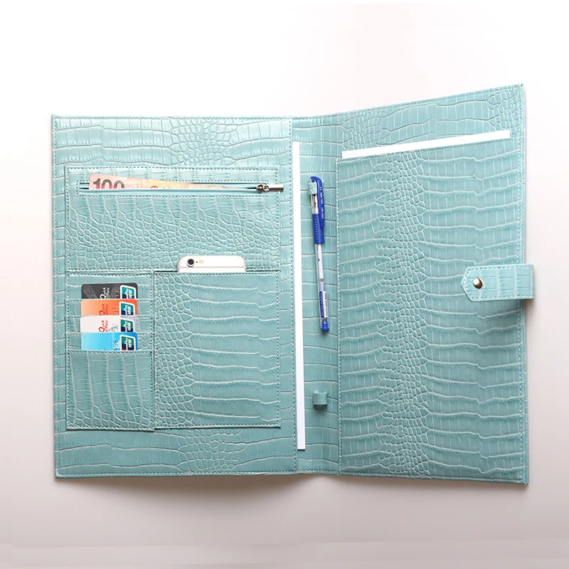 Alirattan,, модная деловая сумка с рисунком страуса питона, высококачественный портфель, папка для книг, портфель, чехол, складная сумка - Цвет: Croc Water Blue