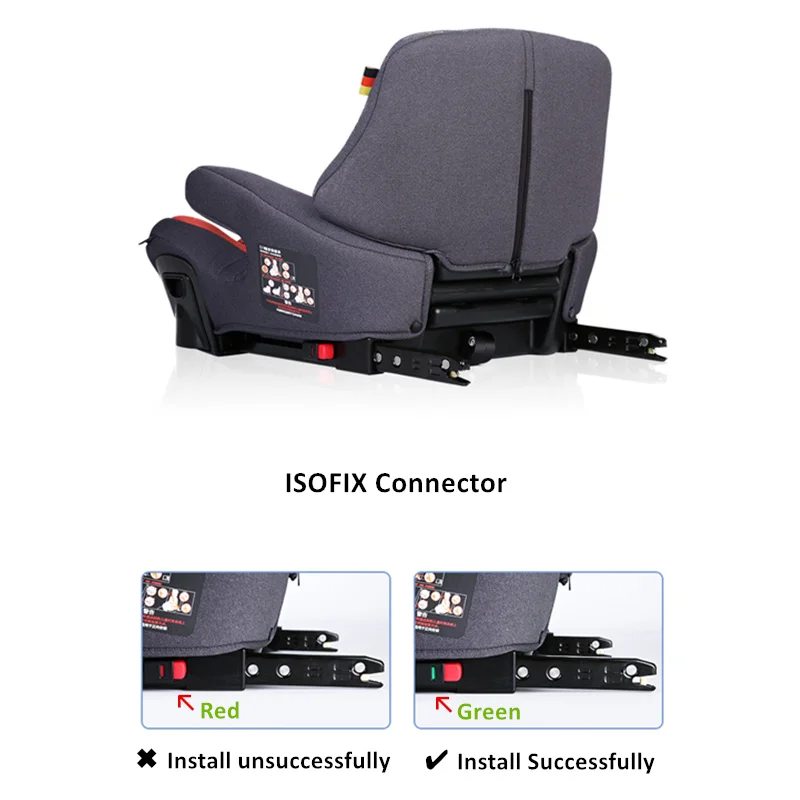 ALWAYSME Solid Color Child Car Seats With ISOFIX and Head Support Pillow and Foot Rest