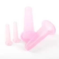 Ensemble de ventouses en Silicone pour le corps, le visage, le cou, le dos, les yeux, peut être utilisé sous vide, masseur Anti cellulite, soins de santé, usage domestique, 4 pièces/ensemble 