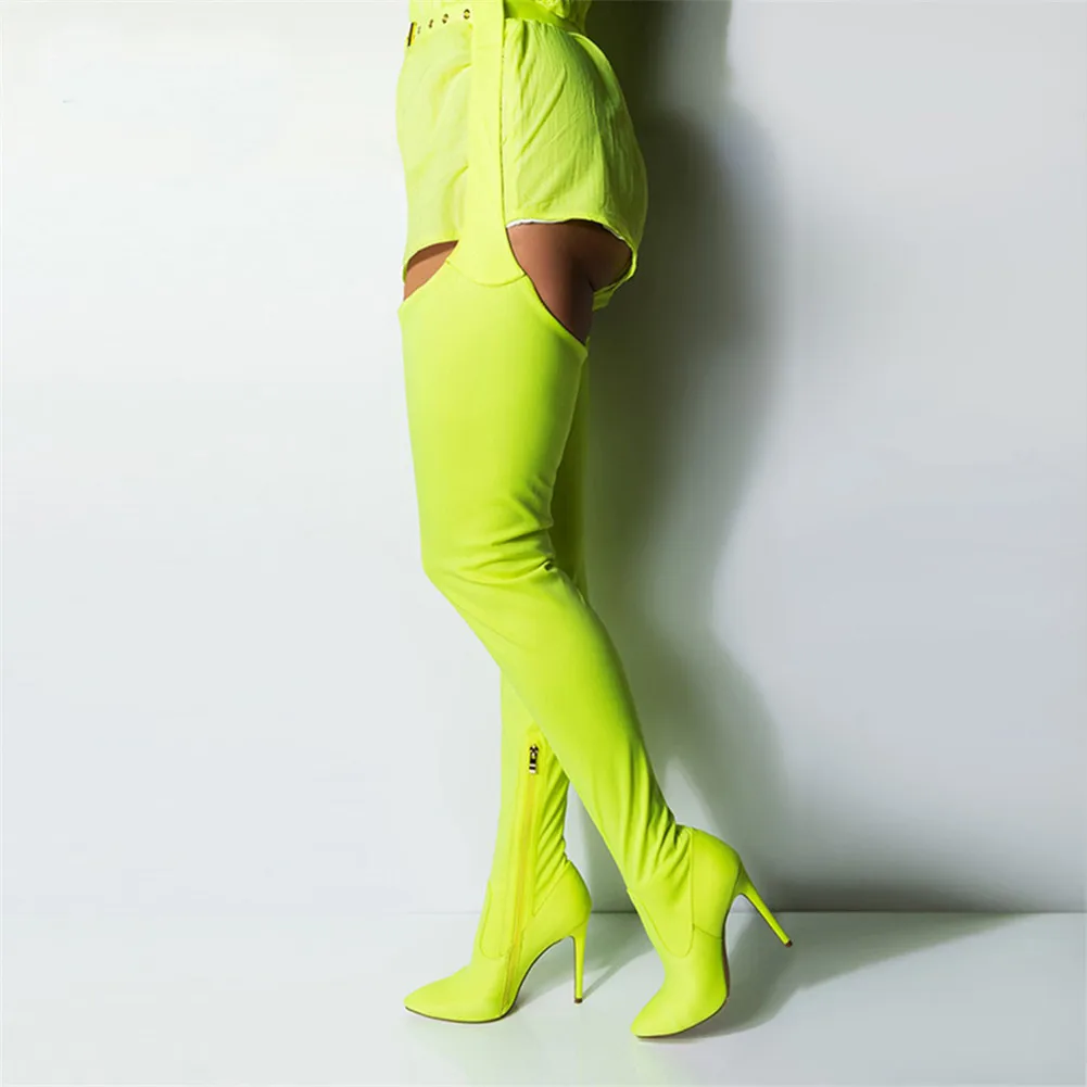 KARINLUNA/Новые брендовые туфли Rihanna/женские высокие сапоги выше колена на высоком каблуке пикантные высокие сапоги до промежности