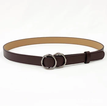 

2020 new women belt casual jeans dress metal buckle imitation leather belts belt camel chocolate white champagne brown black