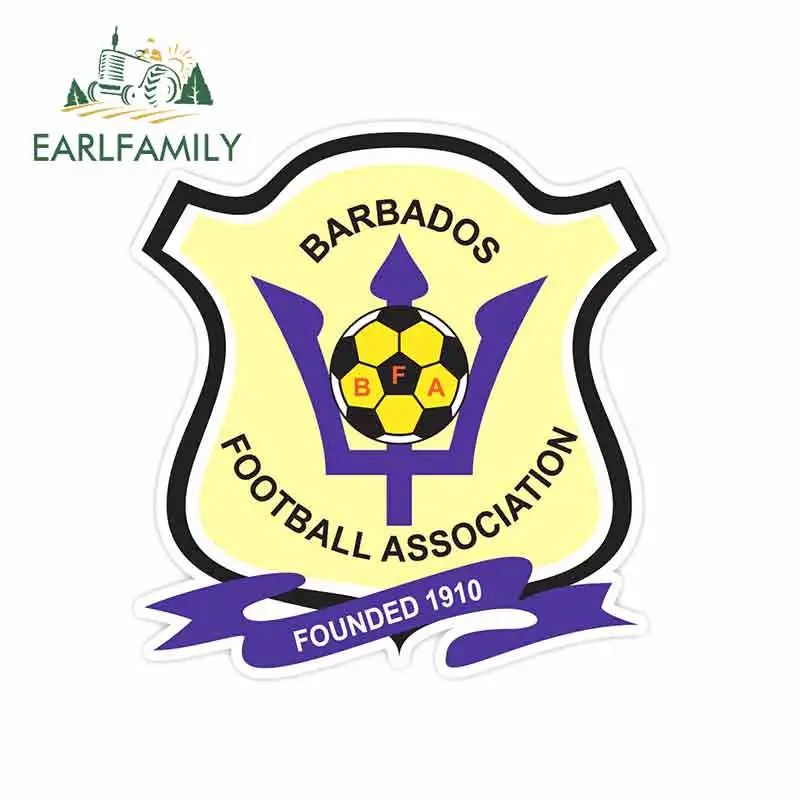 

EARLFAMILY 13cm x 12.6cm for Barbados Football Association Logo Funny Car Stickers RV VAN DIY Fine Decal Bumper Trunk Graphics