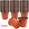 100Pcs Flowerpot Plastic Grow Box Fall Resistant Tray For Home Garden Plants Nursery Cup Transplant Flower Plant Pots 1