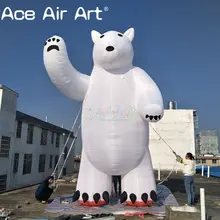 Гигантский белый надувной медведь, надувной белый медведь модель для мероприятий на открытом воздухе