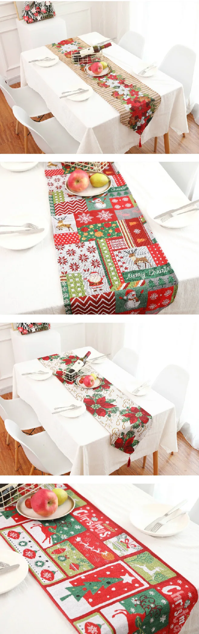 178x35 см Рождественское украшение хлопок Печатный стол флаг скатерть для стола тарелка для отеля Украшение для домашнего праздника