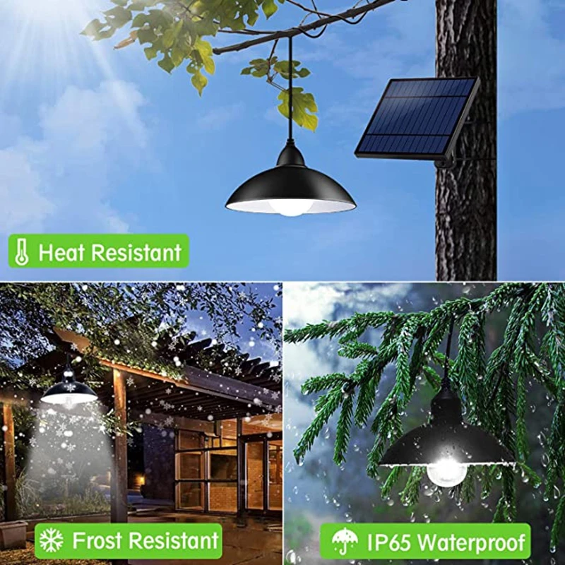 IP65 Waterproof Double Head Solar Pendant Light Outdoor Indoor Solar Lamp With Cable Suitable for courtyard, garden, indoor etc high quality outdoor led flood lights