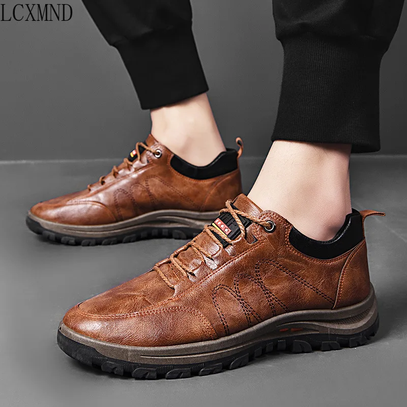 Spring and Autumn New Men's Sports Casual Shoes Increase In Height, Men's Shoes Plus Cashmere Shoes, Men's Hiking Shoes 39-44