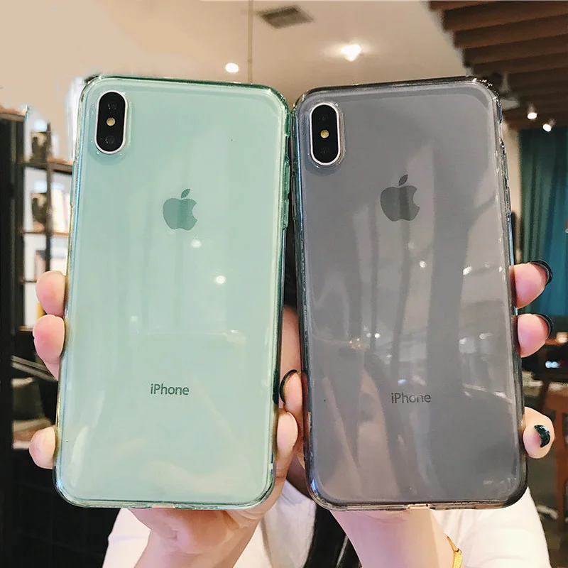 Прозрачный однотонный чехол карамельных цветов для iPhone 11Pro XS Max 6 6s 7 8 Plus X XR мягкая
