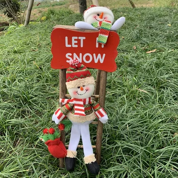 

Cute Christmas Elements Ornaments Santa Claus Climbing Ladder Home Door Decor DAG-ship