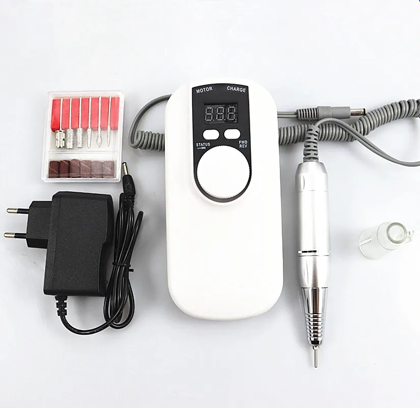 2022 Portable Rechargeable Nail Drill Machine 35000RPM Manicure Machine Electric Nail File Nail Art Tools Set for Nail Drill bit 6