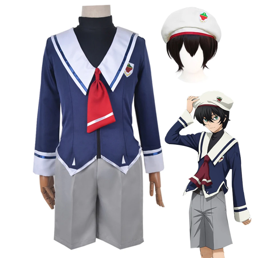 Anime SK8 The Infinity Cosplay Costume Miya Chinen Uniform Suit Wig Hat Tops Shorts Halloween Party Outfits | Тематическая одежда