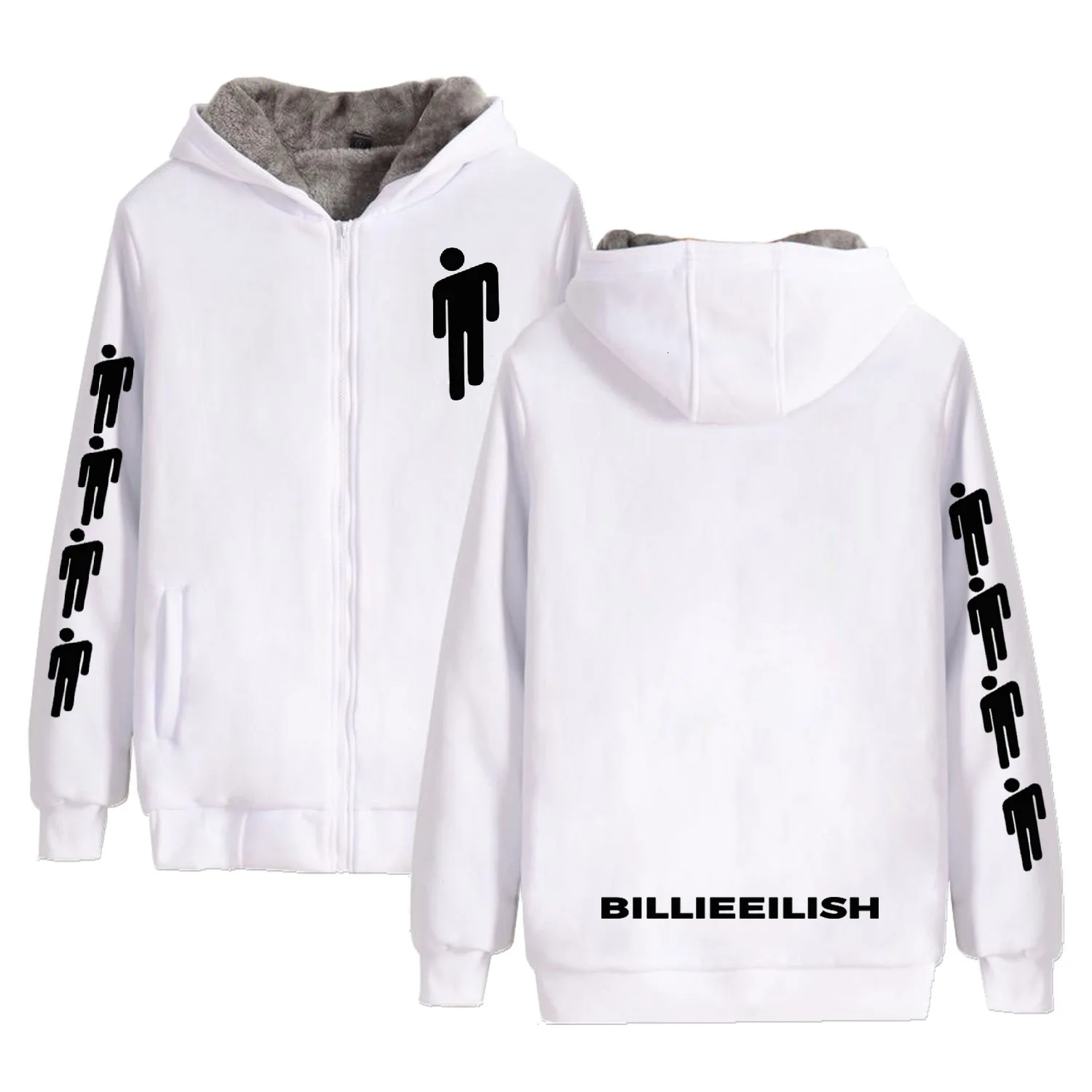Billie Eilish/куртка на подкладке из хлопка; утепленная хлопковая куртка на молнии; бархатная Верхняя одежда без подкладки; толстовки с капюшоном