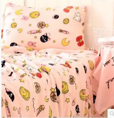 

Pink Da Pretty Girl Warrior Luna Cartoon Airable Blanket Pillow Case Thin Blanket Can Be Used as Blanket