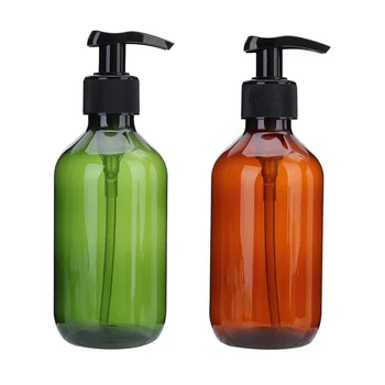 

Large Capacity 300ml Amber PET Shampoo Empty Lotion Container Foam Pressed Pump Bottle For Soap Shower Gel