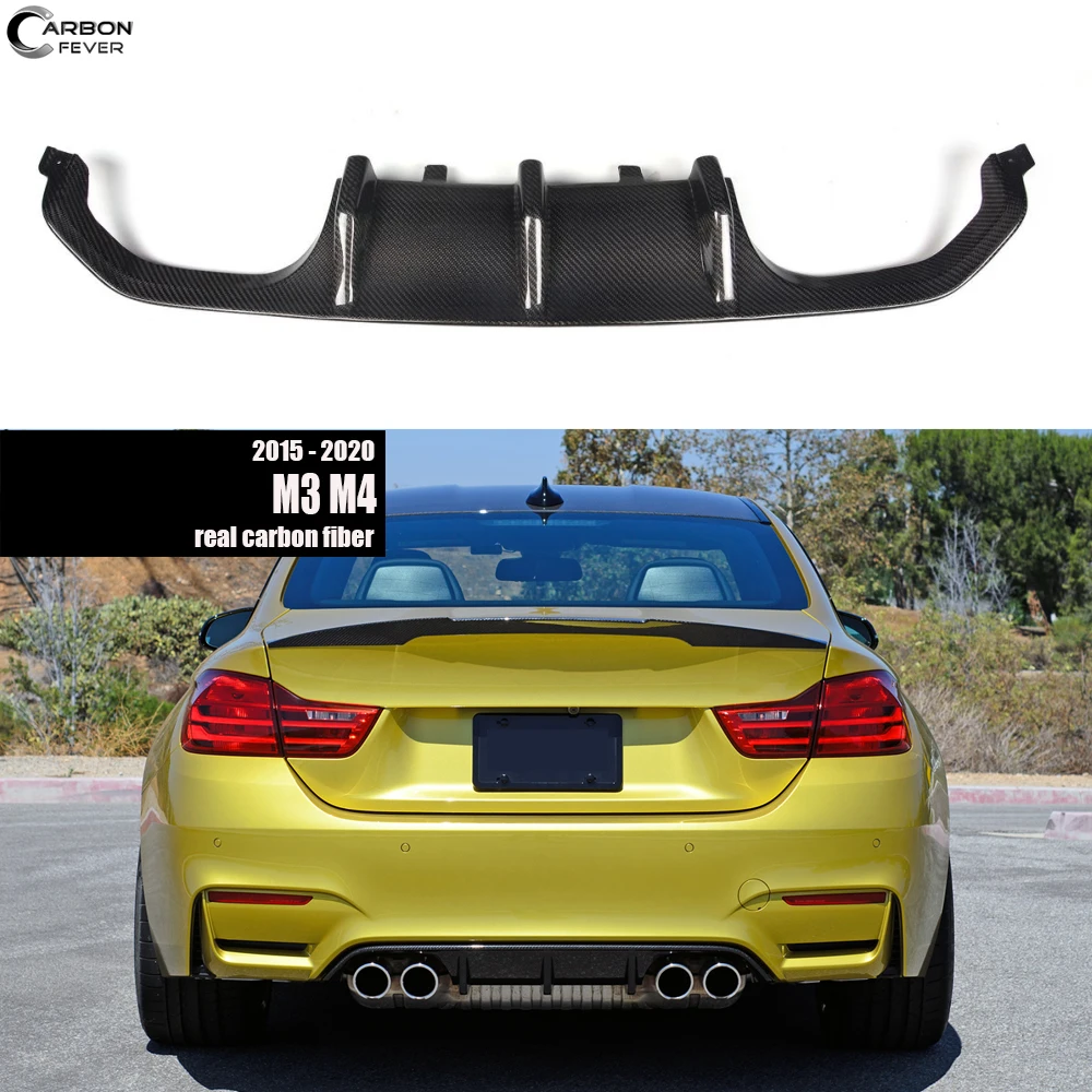 Диффузор для заднего бампера BMW F80 M3 F82 &amp F83 M4 Углеволокно с глянцевой отделкой 2015 -