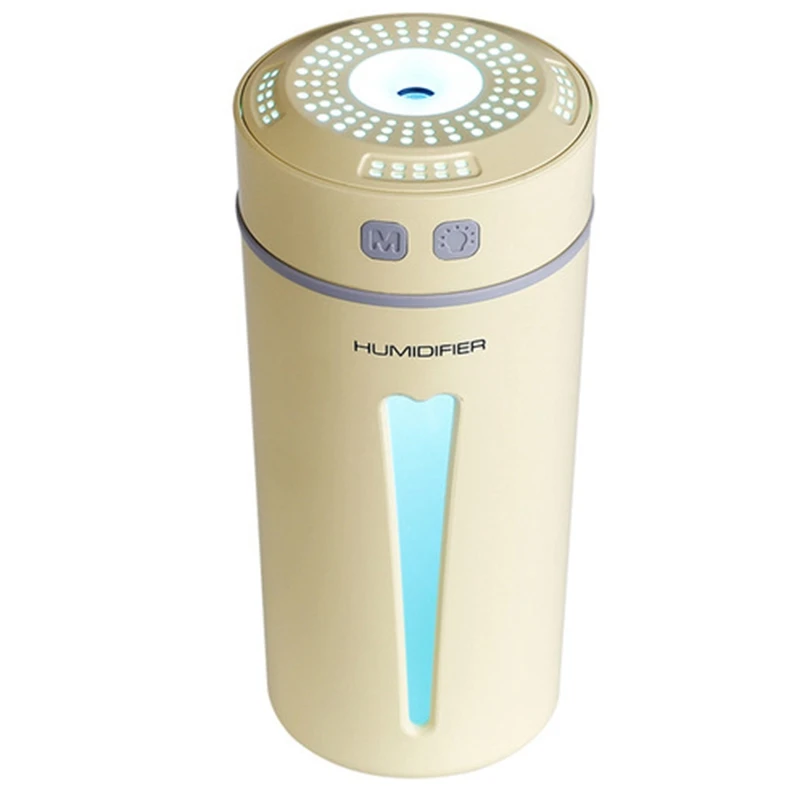 

EAS-Air Humidifier Essential Oil Diffuser With Led Night Light Usb Happy Cup Humidifiers Aroma Diffuser For Home Yellow