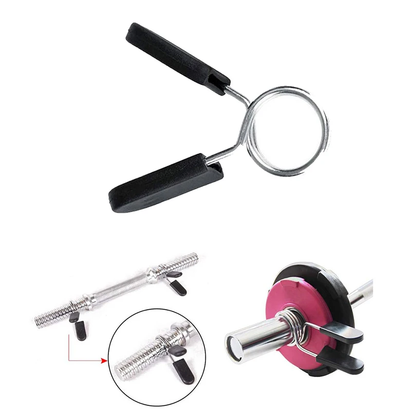 4Pcs Spring Collars Clips Exercise Collar Barbell Clamps for Olympic Bars Dumbbells Fitness Training Gym Equipment