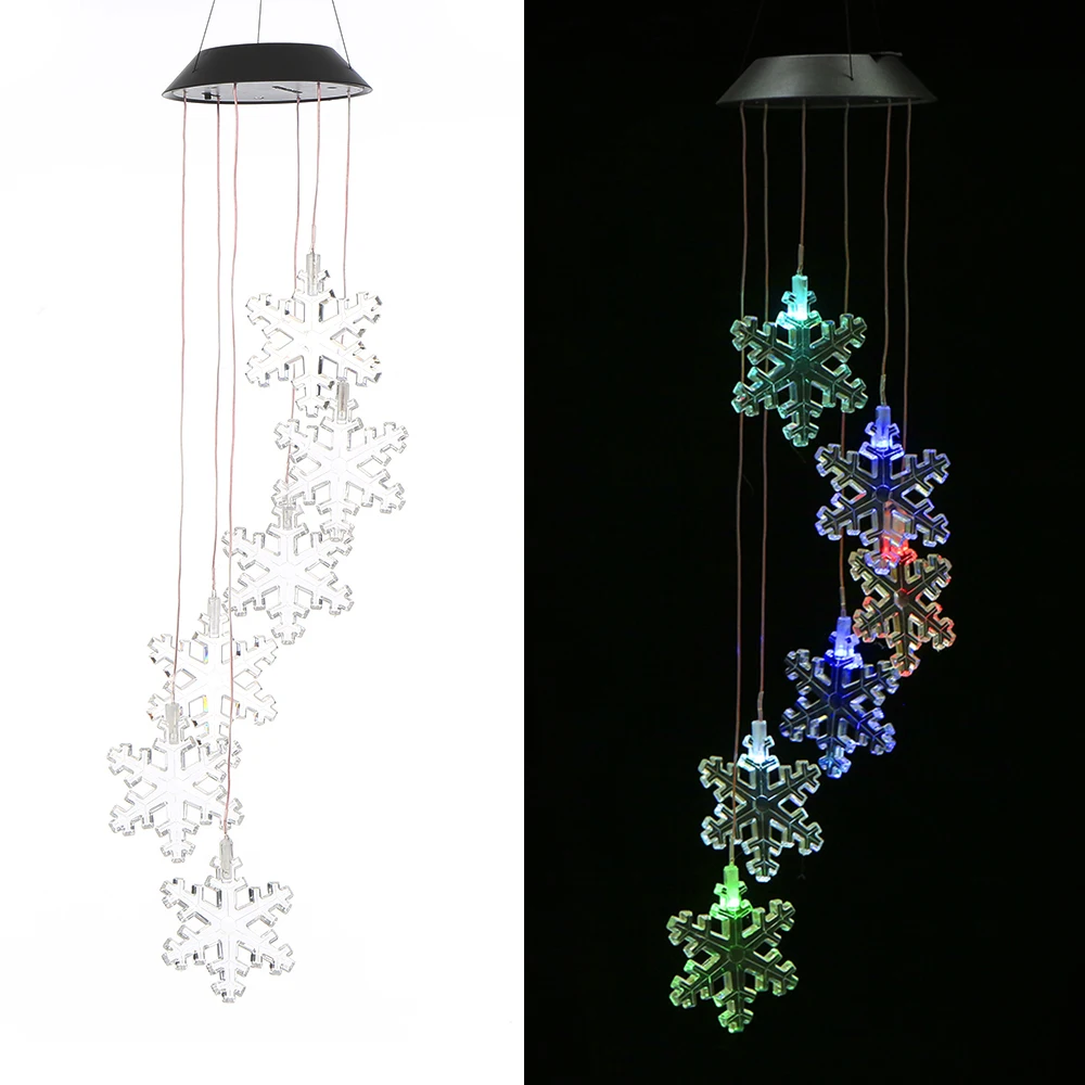 Outdoor Yard Garden Decoration Luminous Butterfly Dragonfly Moon And Star Sun Snowflake Hanging Decorative Lamp For Garden