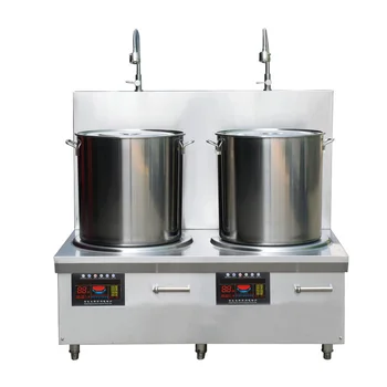 

Commercial Soup Ctove Double head 15KW Electromagnetic 8-speed Temperature Control Induction Cooker Kitchen Fried stove Canteen