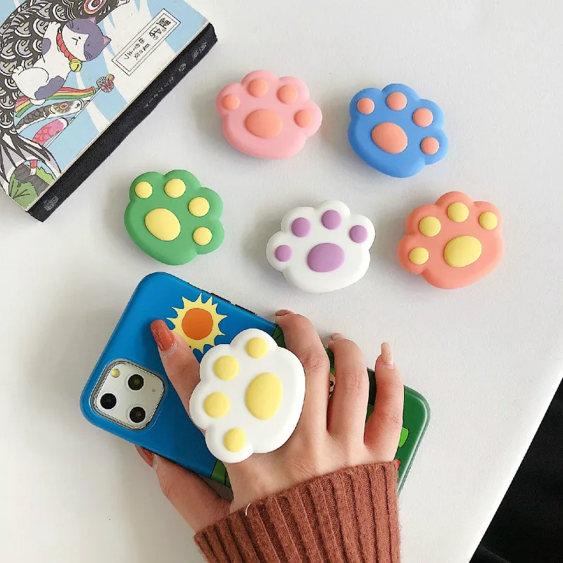 

Cartoon ya ya flower mobile phone ring folding telescopic bracket paste type soft anti-fall mobile phone universal lazy bracket