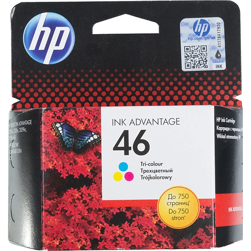 Картридж струйный HP 46 CZ638AE многоцветный для HP DJ Adv 2020hc/2520hc