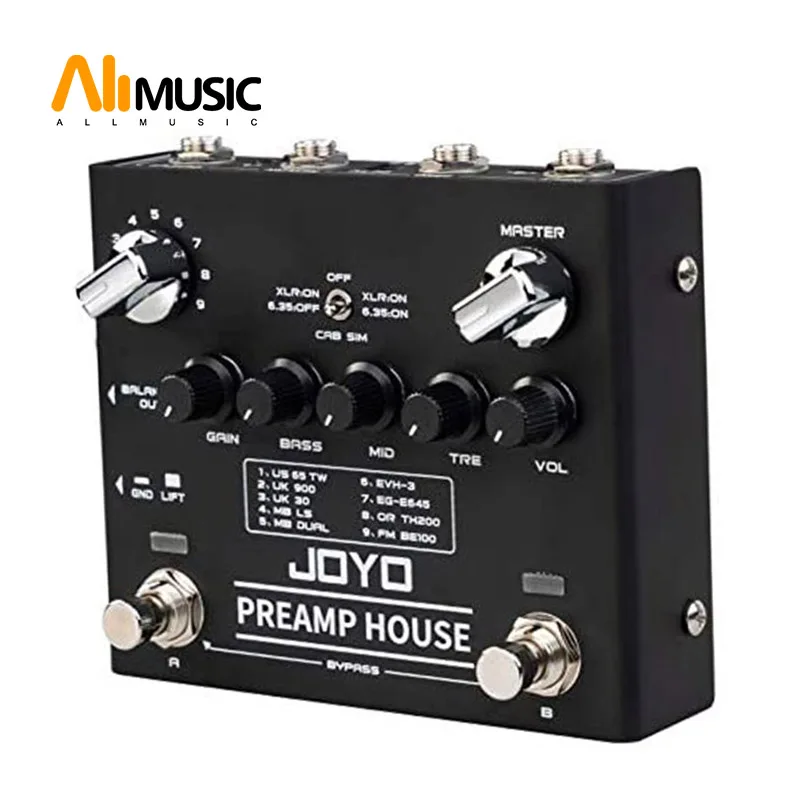 

JOYO R-15 Preamp House Multi Effect Pedal, 18 Tones & 9 AMPs Preamp Simulator With Distortion & Clean Dual Channel