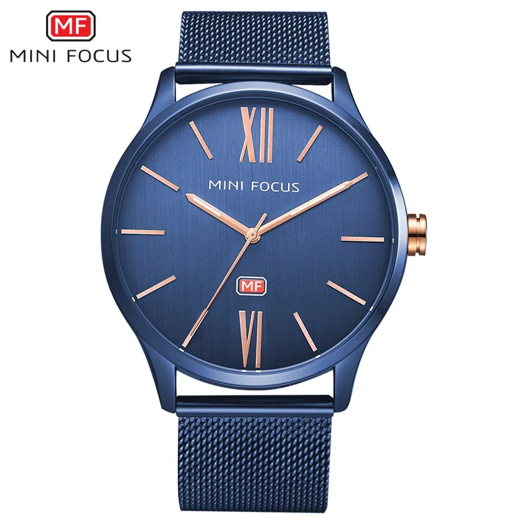 

Mini FOCUS Ultra-Thin Business MEN'S Watch Japan Movement Night Light Waterproof Quartz Watch Milan with 0018G