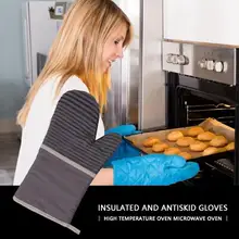VKTECH 1 пара термостойкие перчатки для духовки, силиконовые Нескользящие кухонные перчатки для выпечки, изоляционные перчатки для приготовления пищи, кухонные инструменты для дома