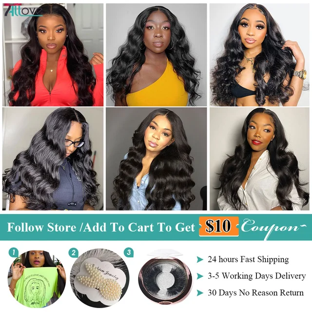 Allove Body Wave Lace Front Wig 13x4 HD Transparent Lace Frontal Wig PrePlucked Brazilian Hair Wigs