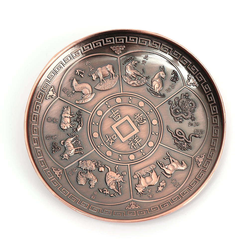 1 Set Chinese Zodiac Censer 5 Holes Lotus Backflow Incense Plate Joss-stick Holder Retro Crafts Buddhism Temple Tool Home Decor