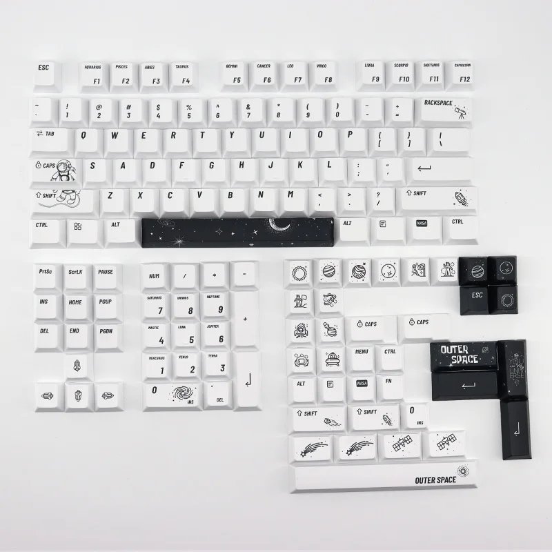 Gmk Outer Space Theme Keycap Sublimação de Dye Pbt Tecla de Teclado Mecânico Perfil Cereja para Cross mx Switch 140 Teclas - Imagem 3