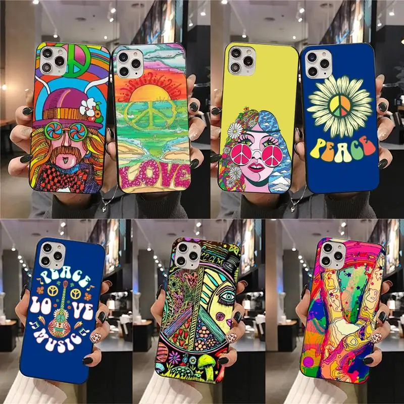 Мягкий чехол для телефона Hippy Hippie Psychedelic Art Peace iphone 12 pro max 11 XS MAX 8 7 6 6S Plus X 5S SE 2020 XR |