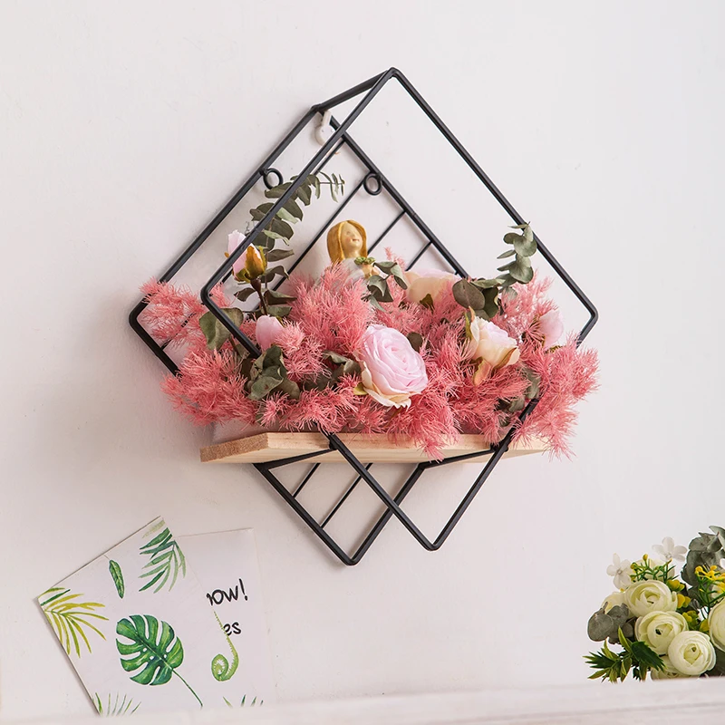 Iron Wall Flower Wall Decoration Simulation Flower Dry Flower Hall Corridor Flower Decoration Wall Decoration