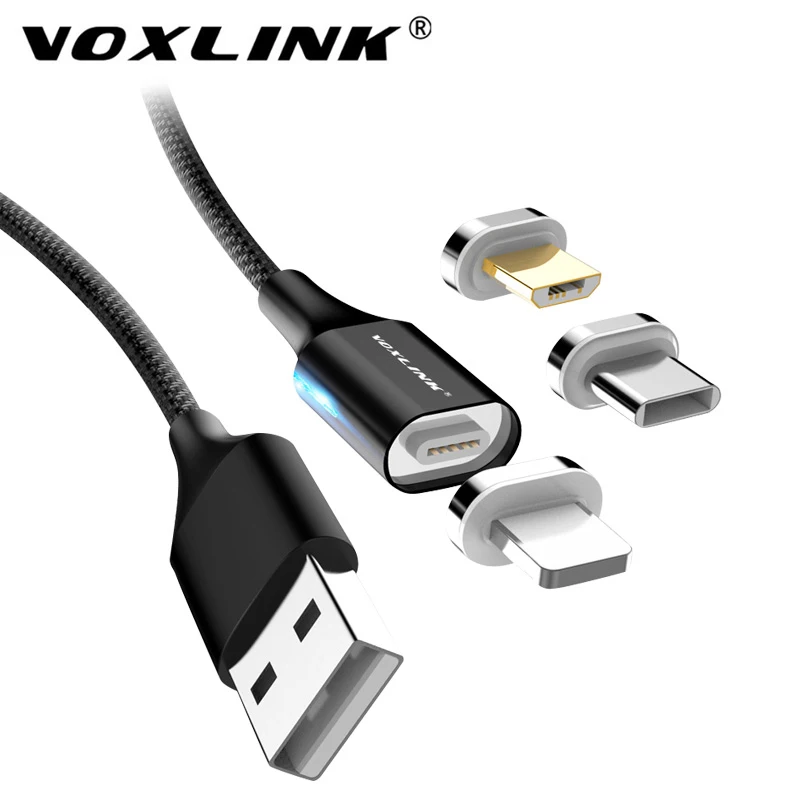 Магнитный кабель VOXLINK, Micro usb type C, адаптер для быстрой зарядки телефона, Micro usb type-C, магнитное зарядное устройство, usb шнур для iphone, samsung
