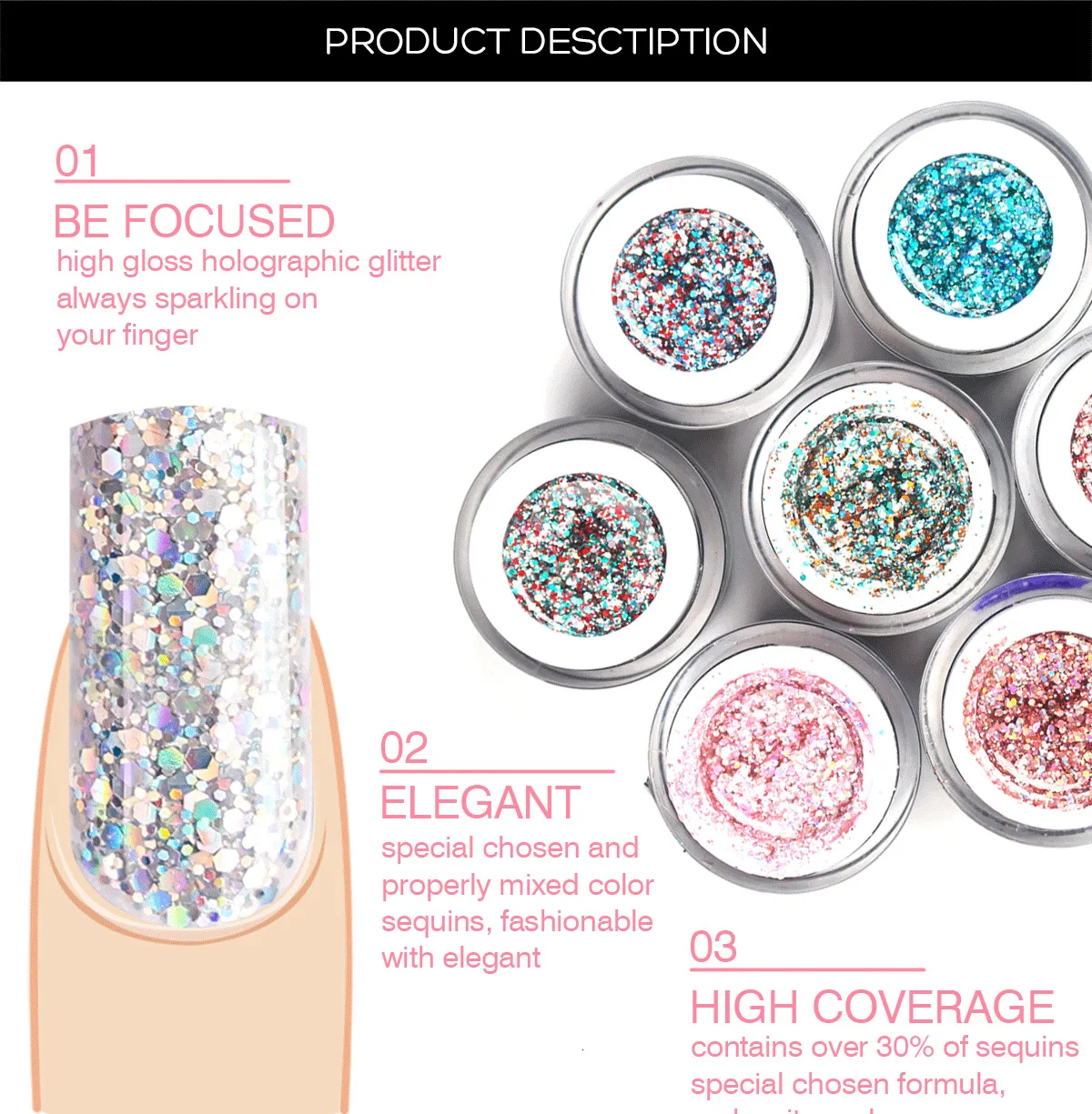 Beautilux Professional UV LED Nail Gel Polish Kit For Salon Manicure Nais Art Design Dazzling Gels Polish Lacquer Suit 6pcs/set