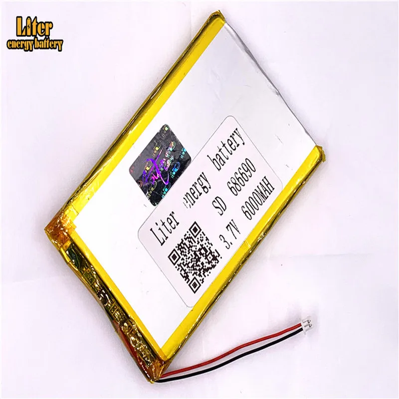 1,25 мм 2pin разъем 686690 6000mah 3,7 V литий-ионная полимерная аккумуляторная батарея для цифровой камеры