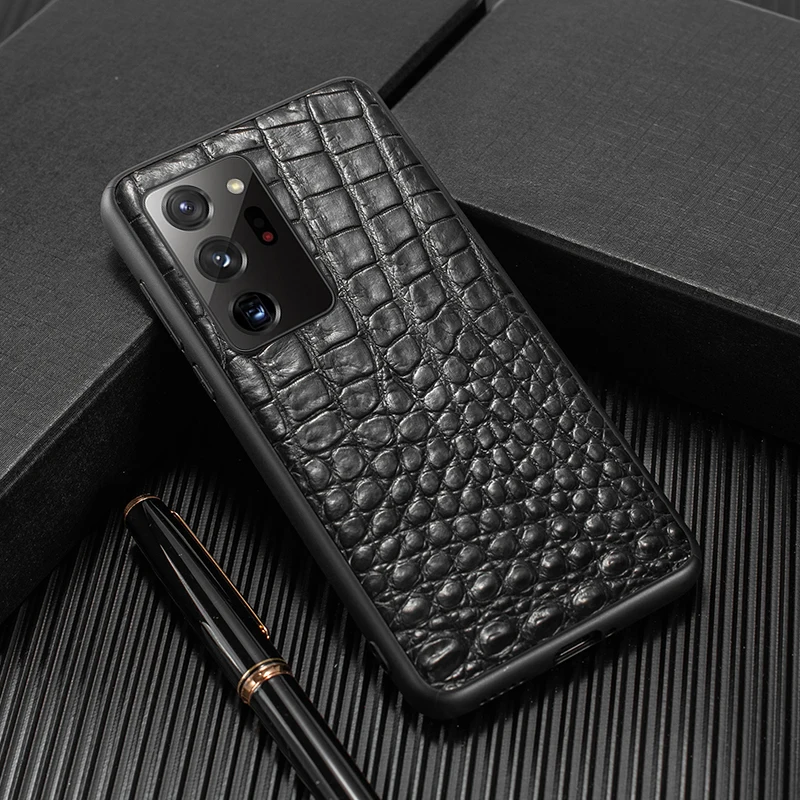 Чехол для Samsung Note 20 10 9 8 S20 Ultra S10 S8 S9 plus 100% натуральный крокодиловый живот кожаный