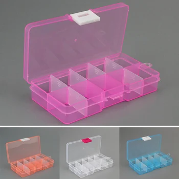 

1Pcs Multicolor 10 Slots Jewelry Packaging Boxes Jewelry Package Display Plastic Beads Storage