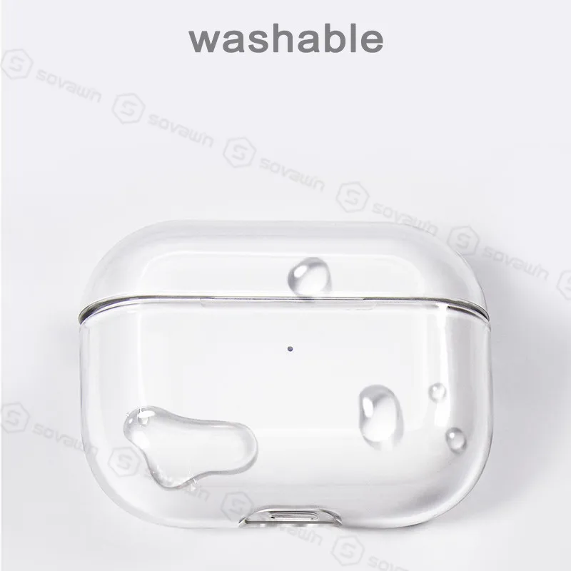 Ударопрочный чехол Sovawin для AirPods Pro с брелком, прозрачная bluetooth-гарнитура, коробка с брелком, чехол для гарнитуры