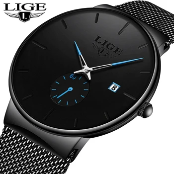 

Mens Watches 2019 LIGE Casual Fashion Sport Watch Men Automatic Date Waterproof Quartz Watch Full Steel Clock Relogio Masculino