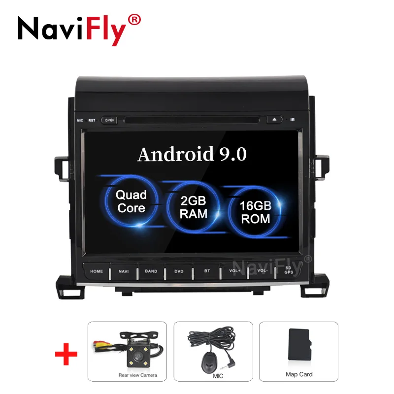 NaviFly 9inch Android 9.0 2Din Car DVD Radio For TOYOTA ALPHARD 2007-2013 GPS navigation Multimedia Player Support BT - Цвет: add camera