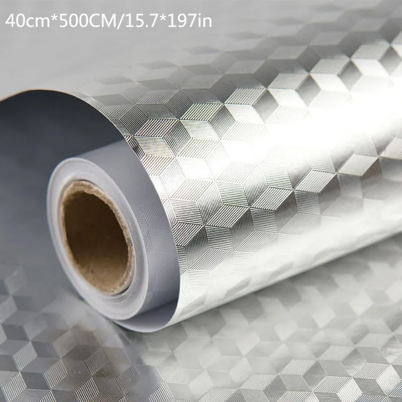 A Кухня маслостойкий водонепроницаемый стикер Самоклеющиеся Обои алюминиевый сплав плита Шкаф стикер s кухонный инструмент "сделай сам" - Цвет: A