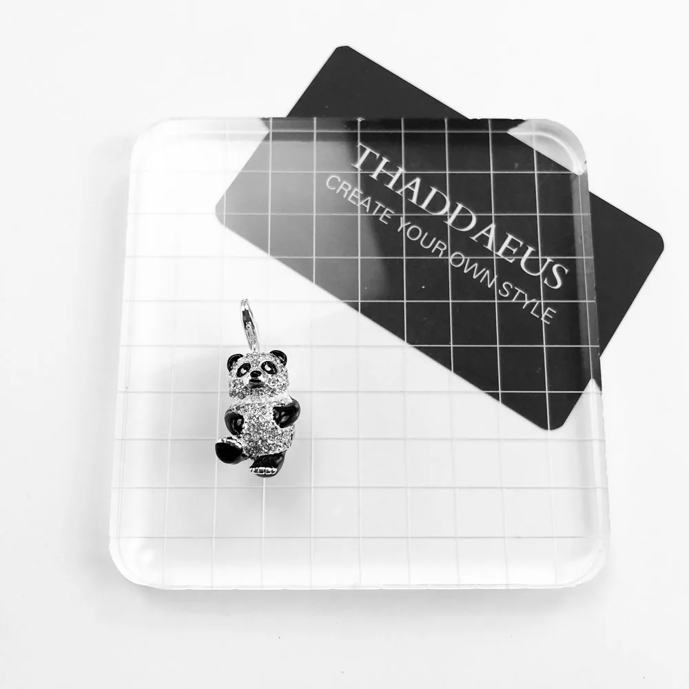 Подвеска Panda CZ Pave, новинка, модное милое ювелирное изделие Thomas Bijoux, аксессуары 925 пробы, Серебряный подарок для женщин Ts