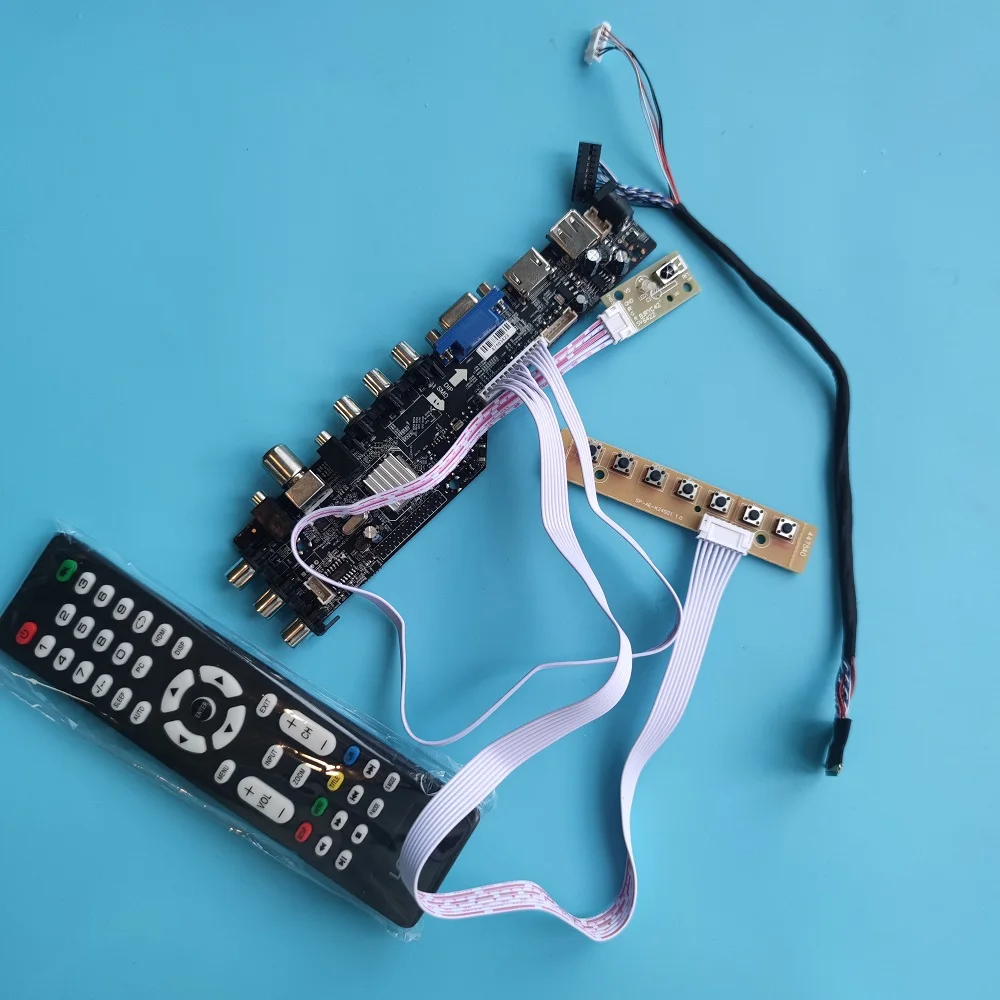 

Новинка 3663, цифровой сигнал Φ DVB-T, универсальная плата драйвера контроллера ЖК-телевизора + 7 кнопок + 1 канал, 6 бит, 3463A, русский язык