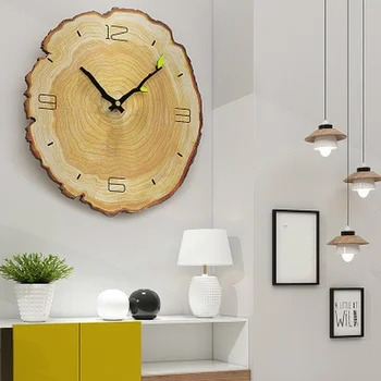 

12 Inch Vintage Wooden Clock Cafe Office Home Kitchen Wall Decor Silent Clock Design Art Large Wall Clock Gift Home Wall Clock